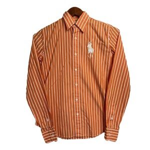 Ralph Lauren Black Label Striped Button-Up Shirt Big Pony Sz 2 Cotton Stretch